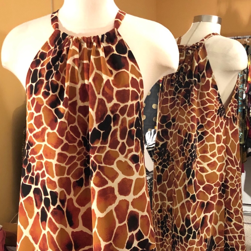 Animal print drawstring dress.  NWOT